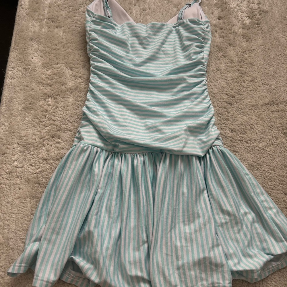 2000’s Y2K Hollister Light Blue & White Striped Women's Micro Mini Dress - Picture 2 of 2